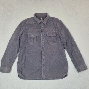 Route 66 Mens Flannel Shirt XL Blue Gray Striped Long Sleeve